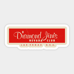 Retro Vintage Diamond Jim's Nevada Club Las Vegas Sticker